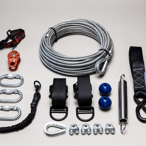 SkyTrack Aerial Dog Zip Line (50 -200 ft) | Overhead Dog Run Trolley ...